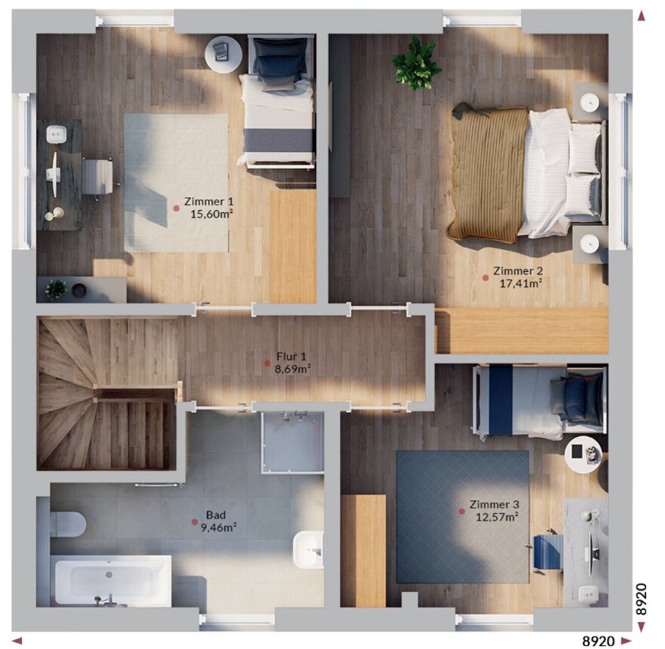 Grundriss Obergeschoss